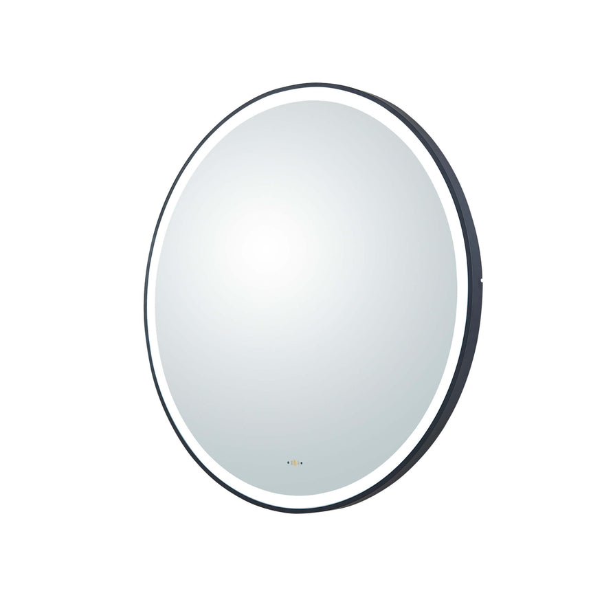 Orbis Framed LED Mirror 900mm Matte Black LED Framed Mirror Lukka Bathware