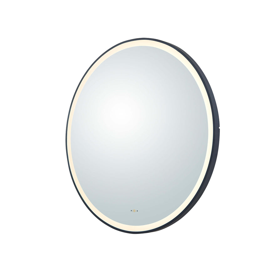 Orbis Framed LED Mirror 900mm Matte Black LED Framed Mirror Lukka Bathware