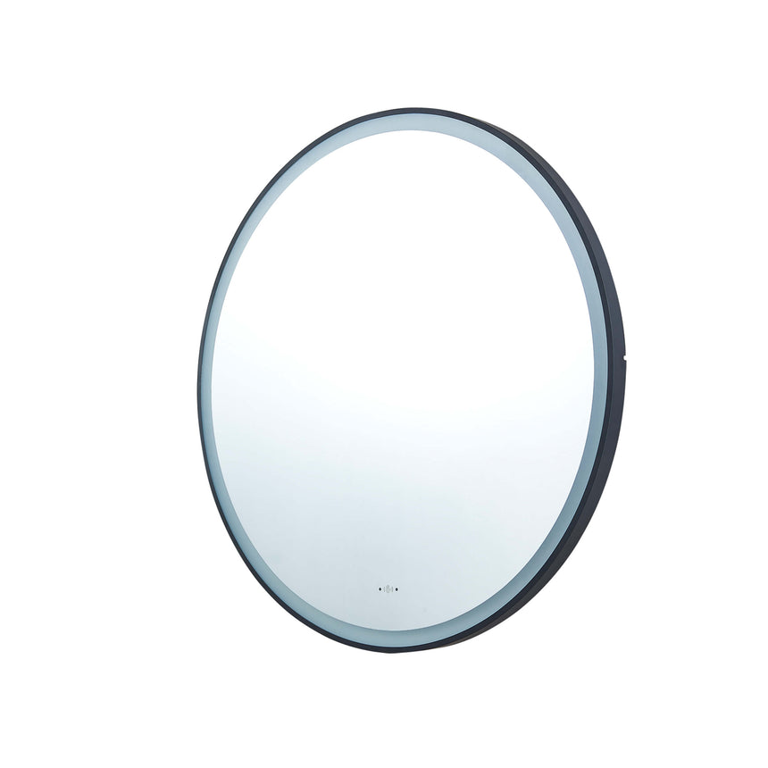 Orbis Framed LED Mirror 900mm Matte Black LED Framed Mirror Lukka Bathware