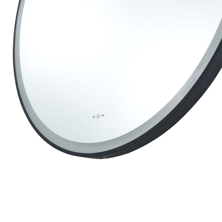 Orbis Framed LED Mirror 900mm Matte Black LED Framed Mirror Lukka Bathware