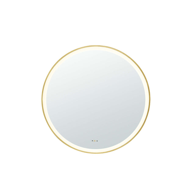 Orbis Framed LED Mirror 600mm Brushed Gold LED Framed Mirror Lukka Bathware Default Title
