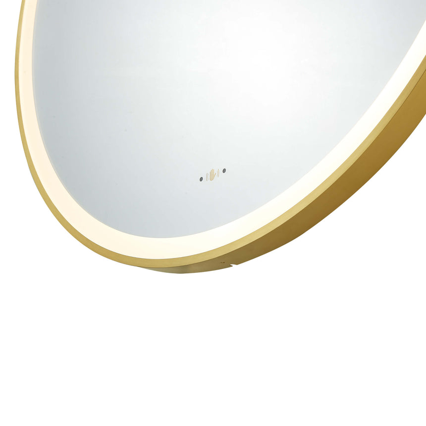 Orbis Framed LED Mirror 600mm Brushed Gold LED Framed Mirror Lukka Bathware