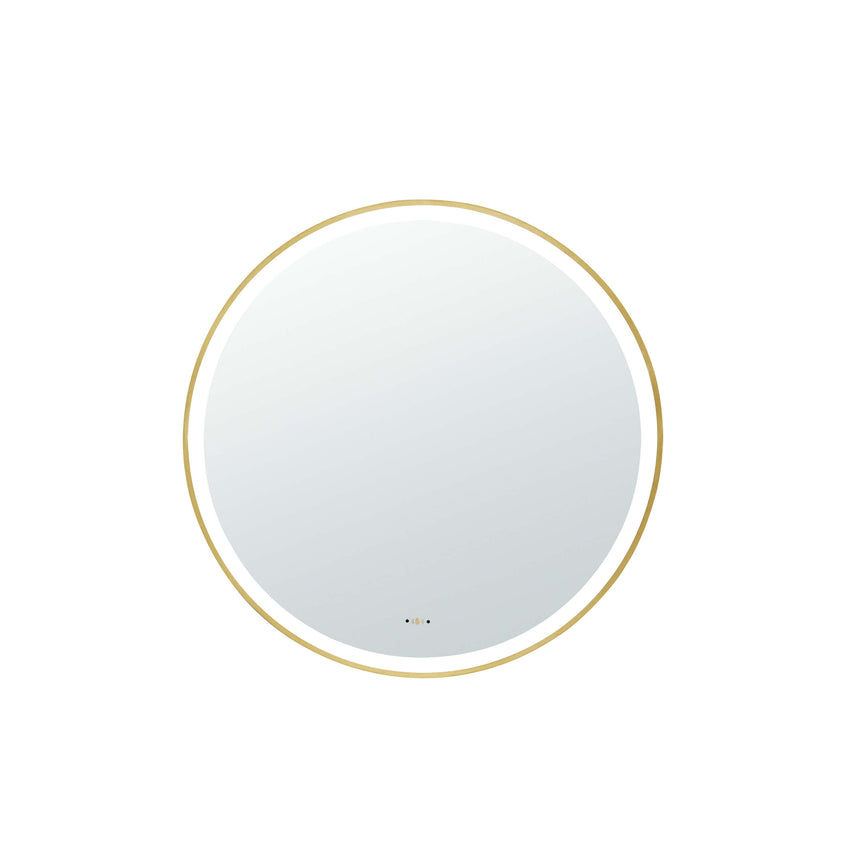 Orbis Framed LED Mirror 600mm Brushed Gold LED Framed Mirror Lukka Bathware