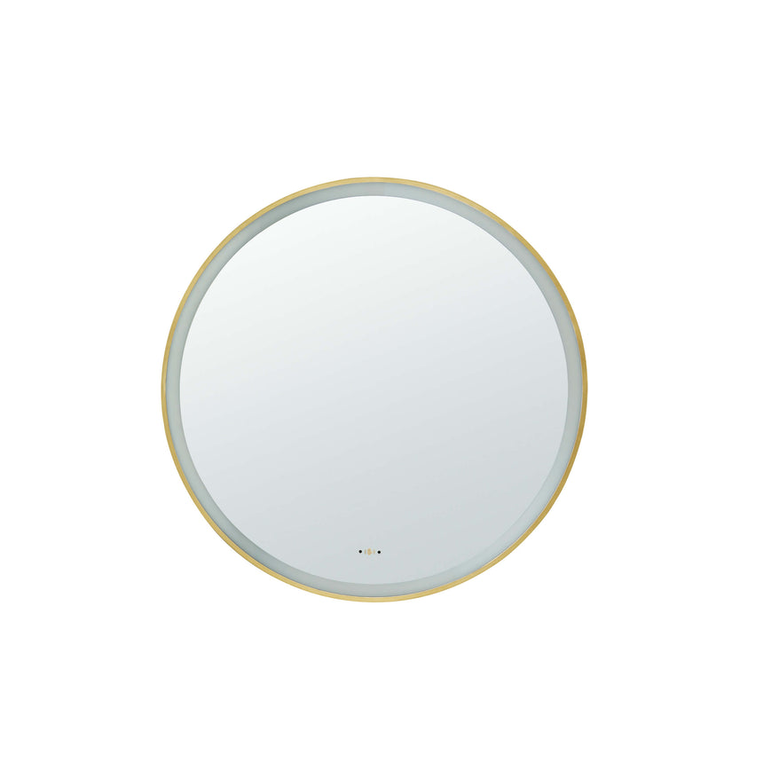 Orbis Framed LED Mirror 600mm Brushed Gold LED Framed Mirror Lukka Bathware