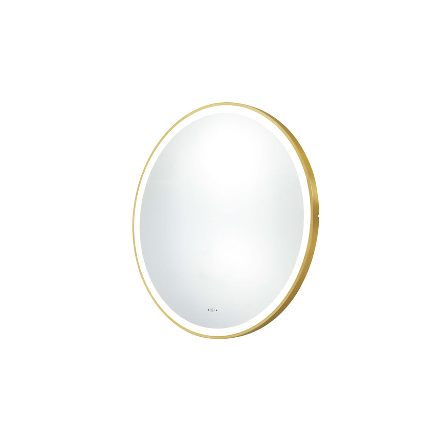 Orbis Framed LED Mirror 600mm Brushed Gold LED Framed Mirror Lukka Bathware