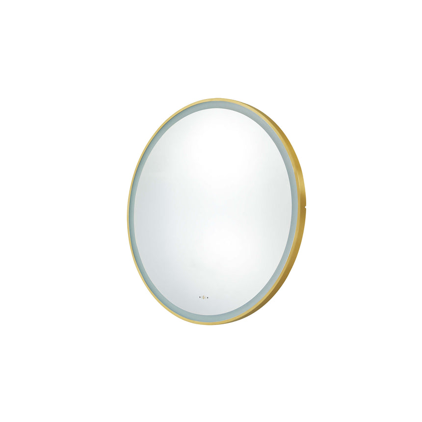 Orbis Framed LED Mirror 600mm Brushed Gold LED Framed Mirror Lukka Bathware