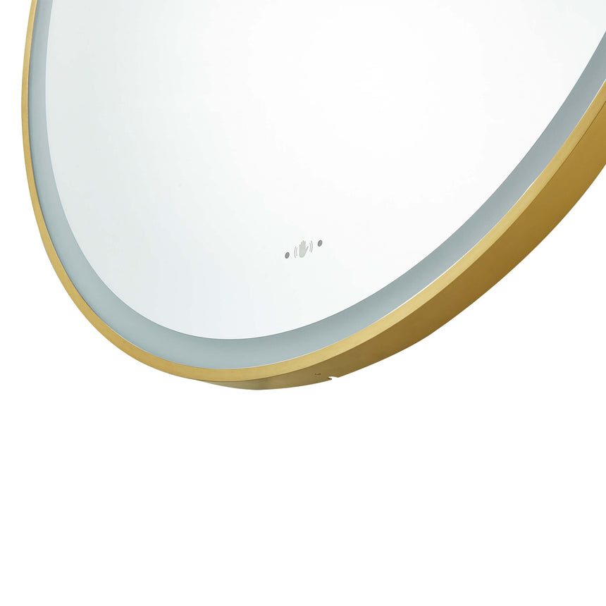 Orbis Framed LED Mirror 600mm Brushed Gold LED Framed Mirror Lukka Bathware