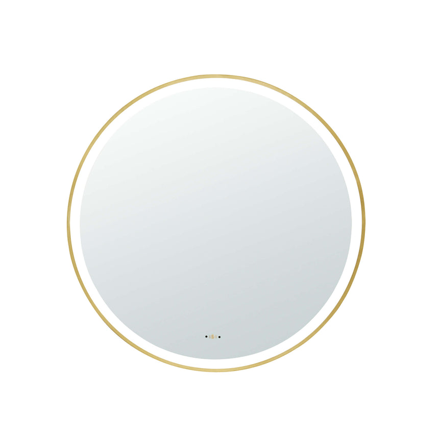 Orbis Framed LED Mirror 800mm Brushed Gold LED Framed Mirror Lukka Bathware