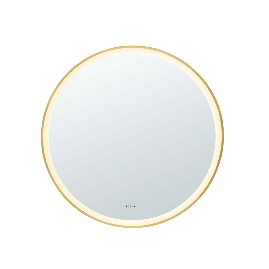 Orbis Framed LED Mirror 800mm Brushed Gold LED Framed Mirror Lukka Bathware