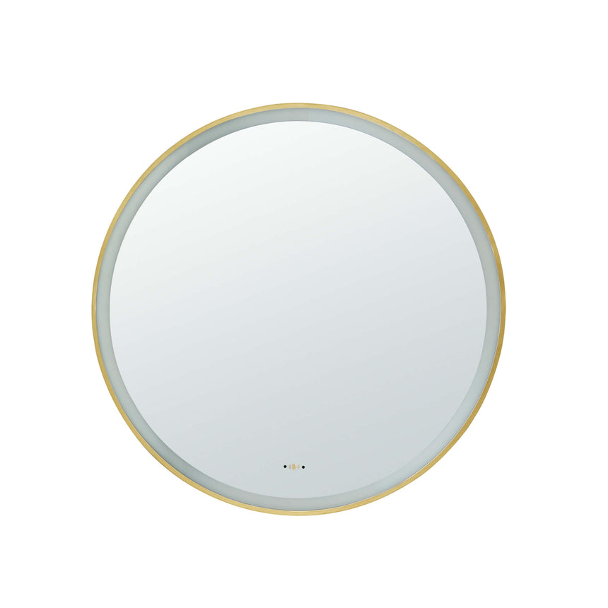 Orbis Framed LED Mirror 800mm Brushed Gold LED Framed Mirror Lukka Bathware