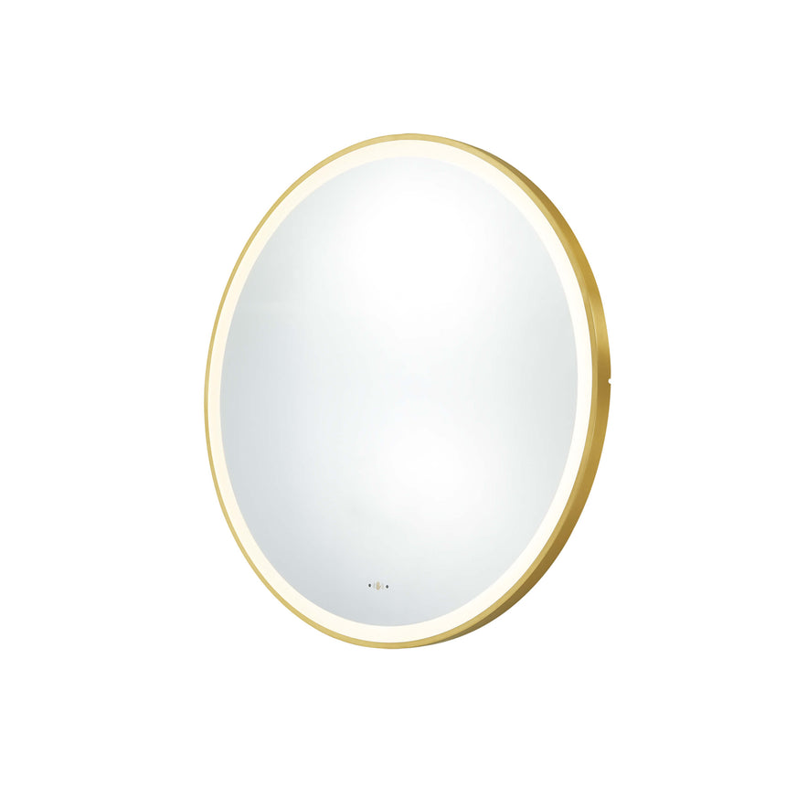 Orbis Framed LED Mirror 800mm Brushed Gold LED Framed Mirror Lukka Bathware