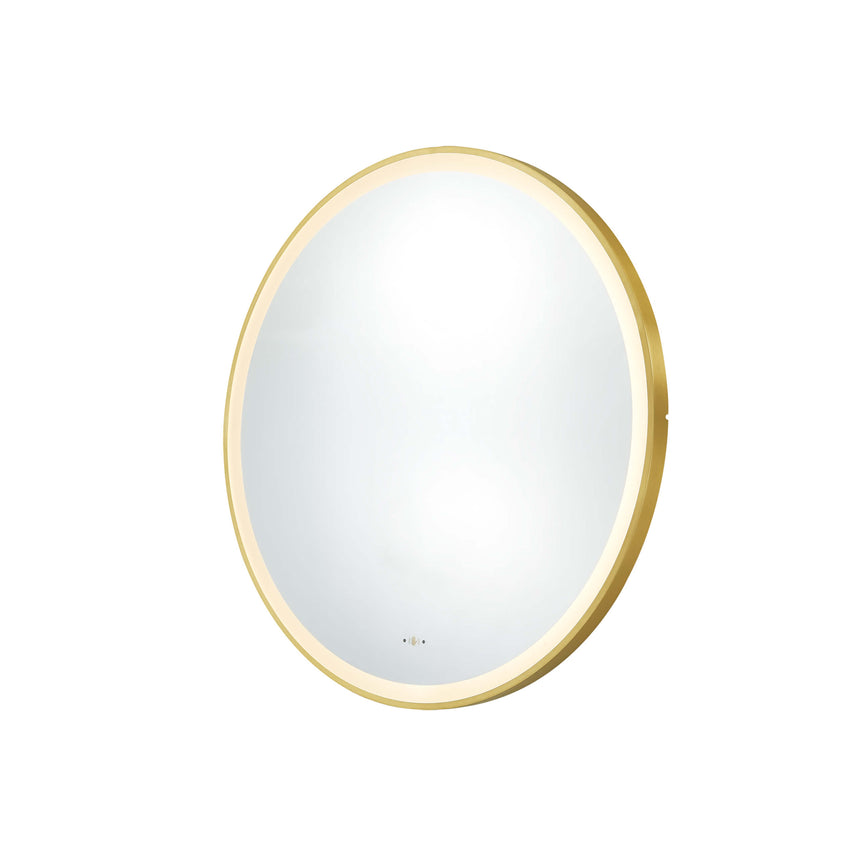 Orbis Framed LED Mirror 800mm Brushed Gold LED Framed Mirror Lukka Bathware