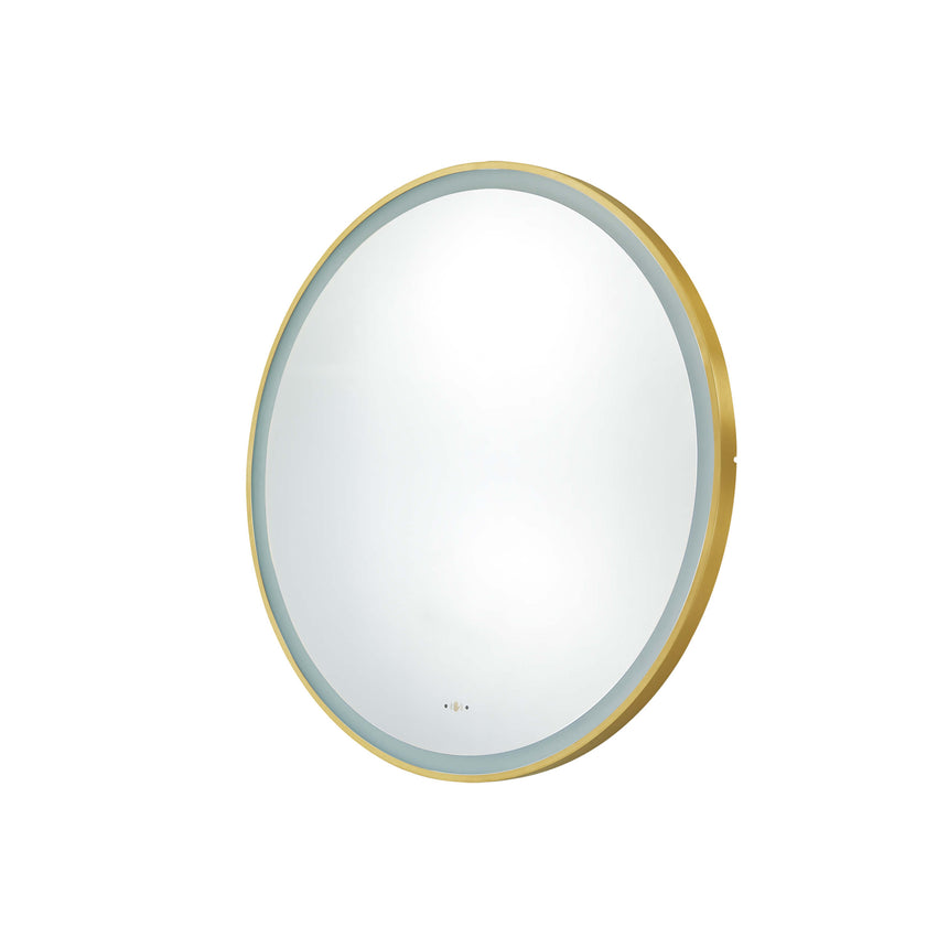 Orbis Framed LED Mirror 800mm Brushed Gold LED Framed Mirror Lukka Bathware