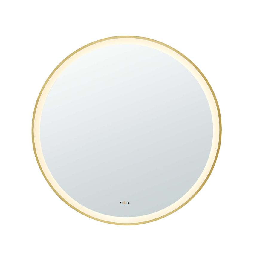 Orbis Framed LED Mirror 900mm Brushed Gold LED Framed Mirror Lukka Bathware