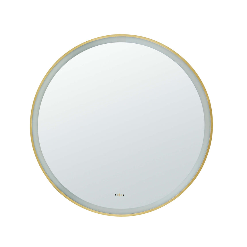 Orbis Framed LED Mirror 900mm Brushed Gold LED Framed Mirror Lukka Bathware