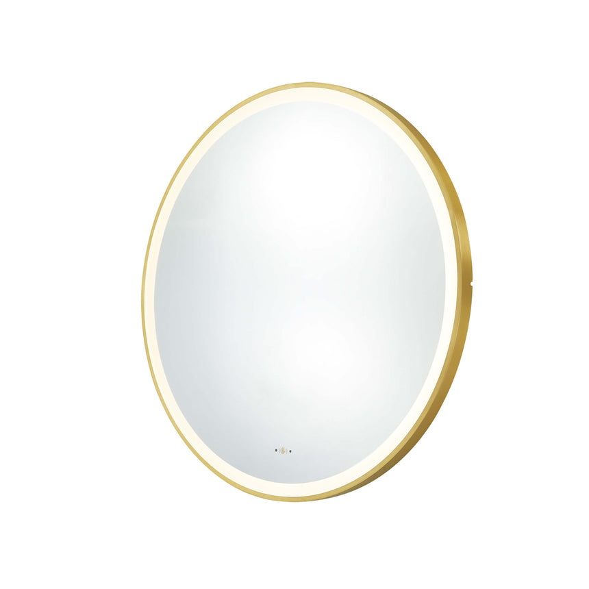 Orbis Framed LED Mirror 900mm Brushed Gold LED Framed Mirror Lukka Bathware