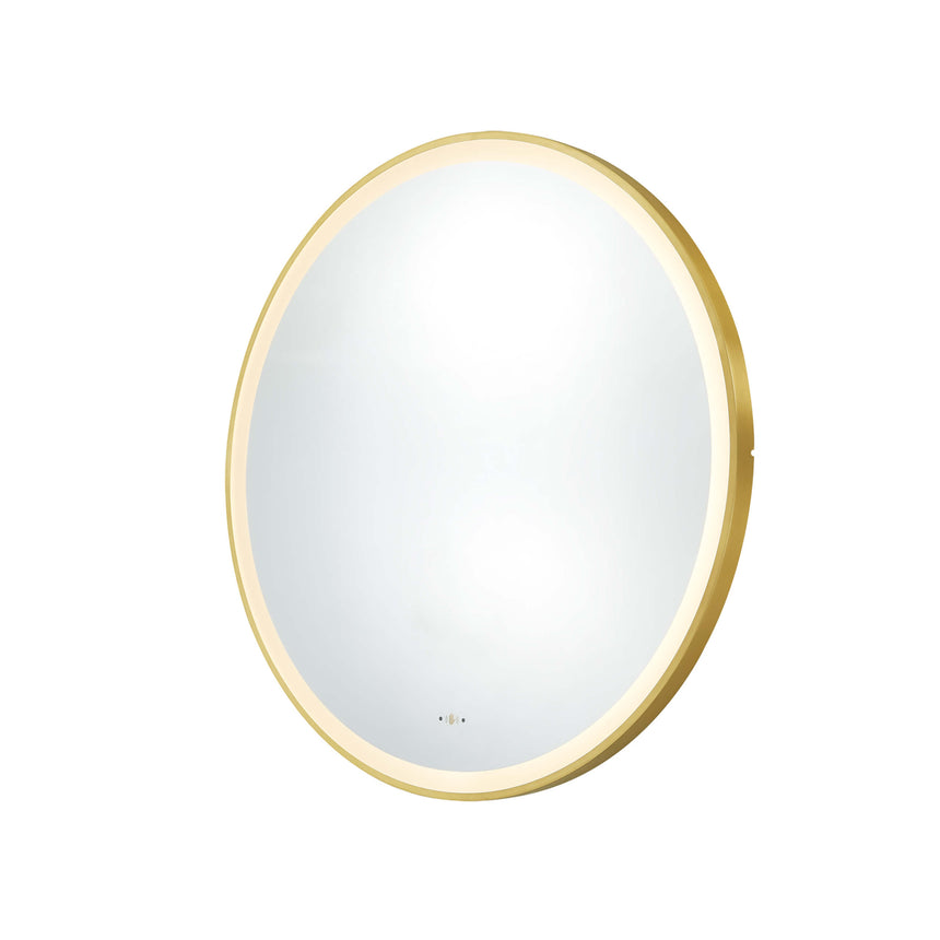Orbis Framed LED Mirror 900mm Brushed Gold LED Framed Mirror Lukka Bathware