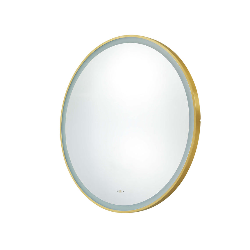 Orbis Framed LED Mirror 900mm Brushed Gold LED Framed Mirror Lukka Bathware