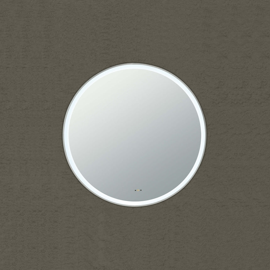 Orbis Framed LED Mirror 600mm Brushed Nickel LED Framed Mirror Lukka Bathware