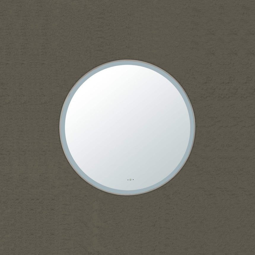 Orbis Framed LED Mirror 600mm Brushed Nickel LED Framed Mirror Lukka Bathware