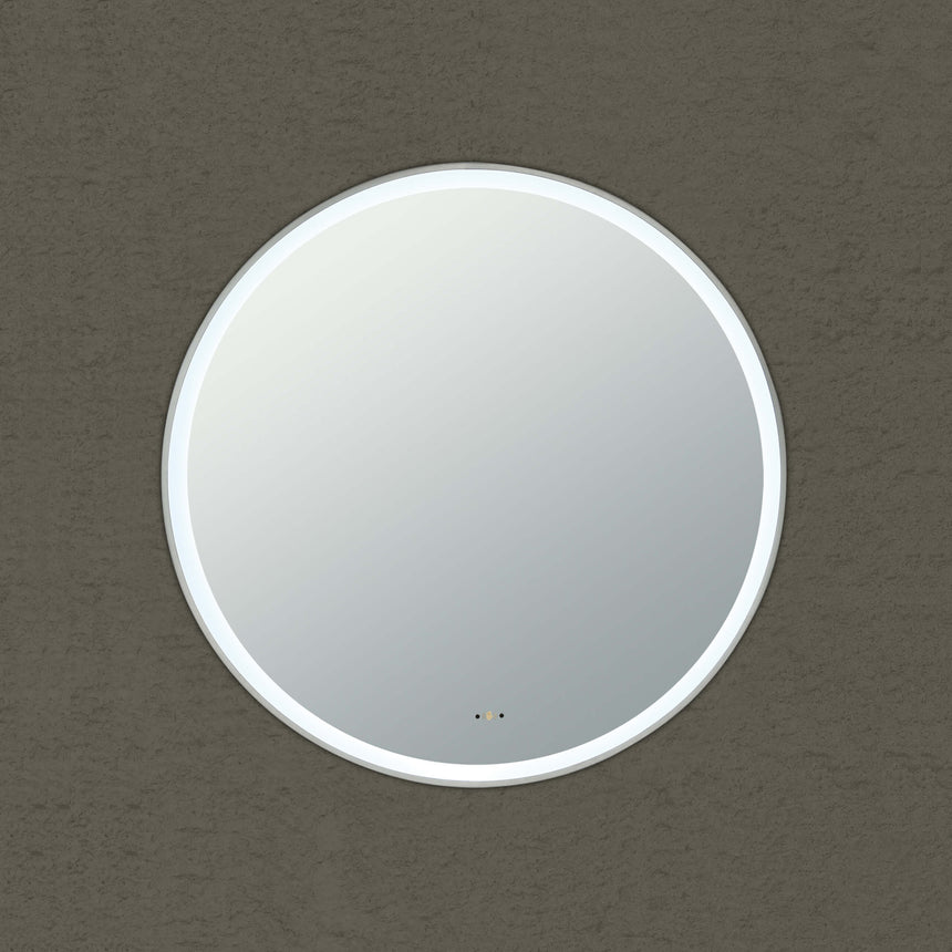 Orbis Framed LED Mirror 800mm Brushed Nickel LED Framed Mirror Lukka Bathware