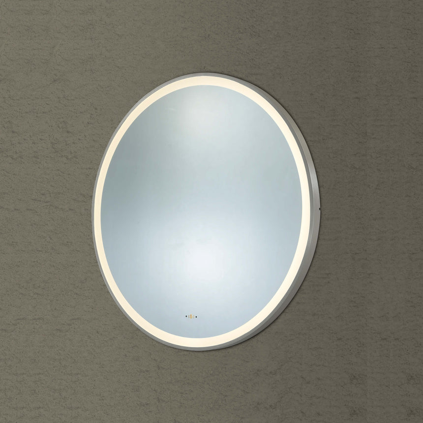 Orbis Framed LED Mirror 800mm Brushed Nickel LED Framed Mirror Lukka Bathware