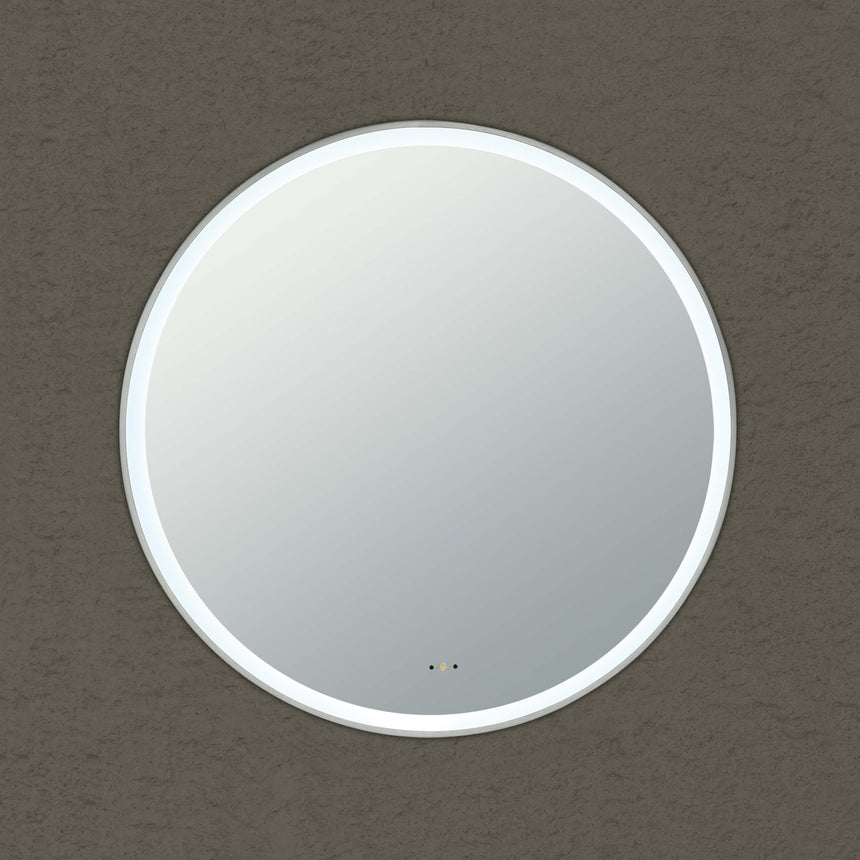 Orbis Framed LED Mirror 900mm Brushed Nickel LED Framed Mirror Lukka Bathware