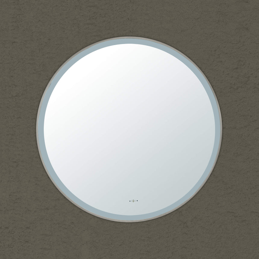 Orbis Framed LED Mirror 900mm Brushed Nickel LED Framed Mirror Lukka Bathware