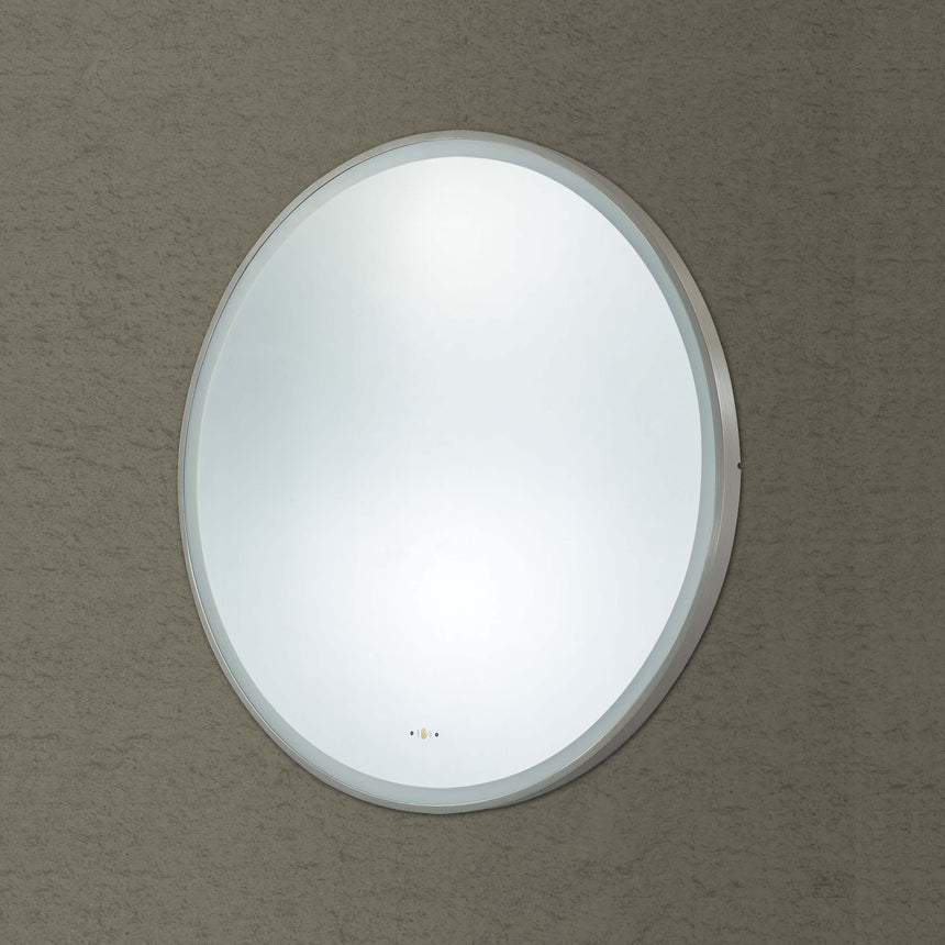 Orbis Framed LED Mirror 900mm Brushed Nickel LED Framed Mirror Lukka Bathware
