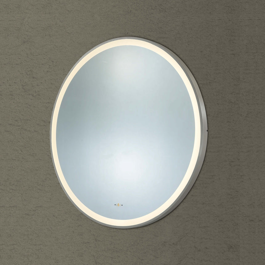 Orbis Framed LED Mirror 900mm Brushed Nickel LED Framed Mirror Lukka Bathware