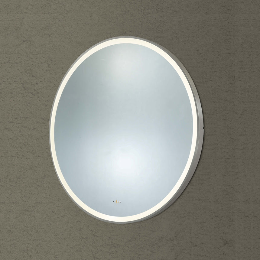 Orbis Framed LED Mirror 900mm Brushed Nickel LED Framed Mirror Lukka Bathware