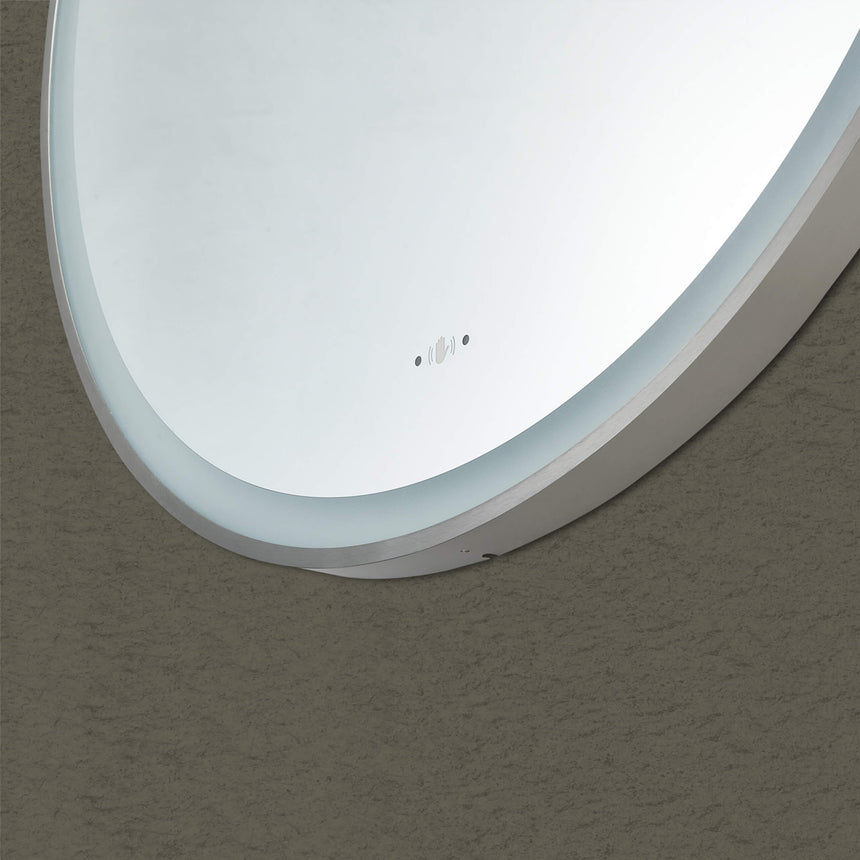 Orbis Framed LED Mirror 900mm Brushed Nickel LED Framed Mirror Lukka Bathware