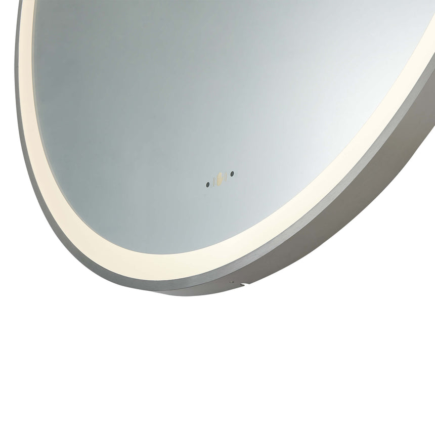 Orbis Framed LED Mirror 600mm Gun Metal LED Framed Mirror Lukka Bathware
