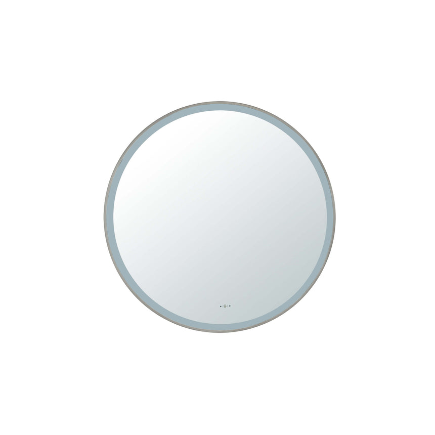 Orbis Framed LED Mirror 600mm Gun Metal LED Framed Mirror Lukka Bathware