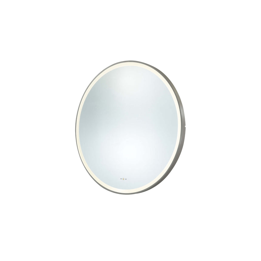 Orbis Framed LED Mirror 600mm Gun Metal LED Framed Mirror Lukka Bathware