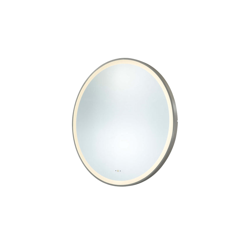 Orbis Framed LED Mirror 600mm Gun Metal LED Framed Mirror Lukka Bathware
