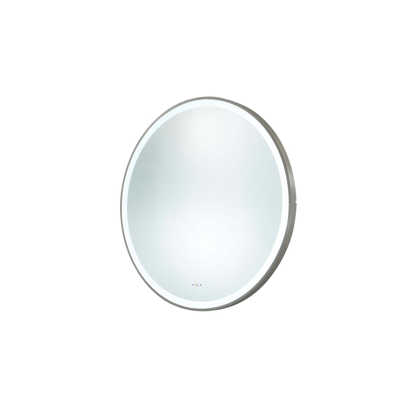 Orbis Framed LED Mirror 600mm Gun Metal LED Framed Mirror Lukka Bathware