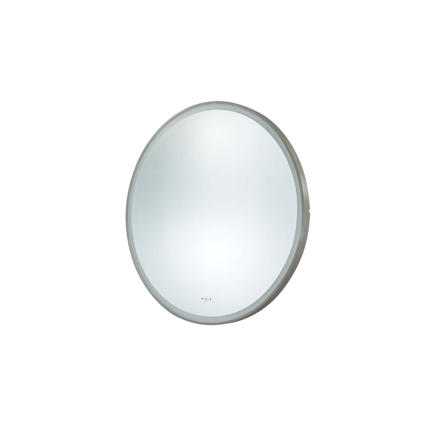 Orbis Framed LED Mirror 600mm Gun Metal LED Framed Mirror Lukka Bathware