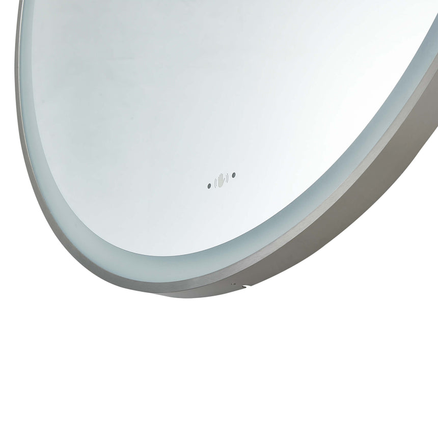 Orbis Framed LED Mirror 600mm Gun Metal LED Framed Mirror Lukka Bathware