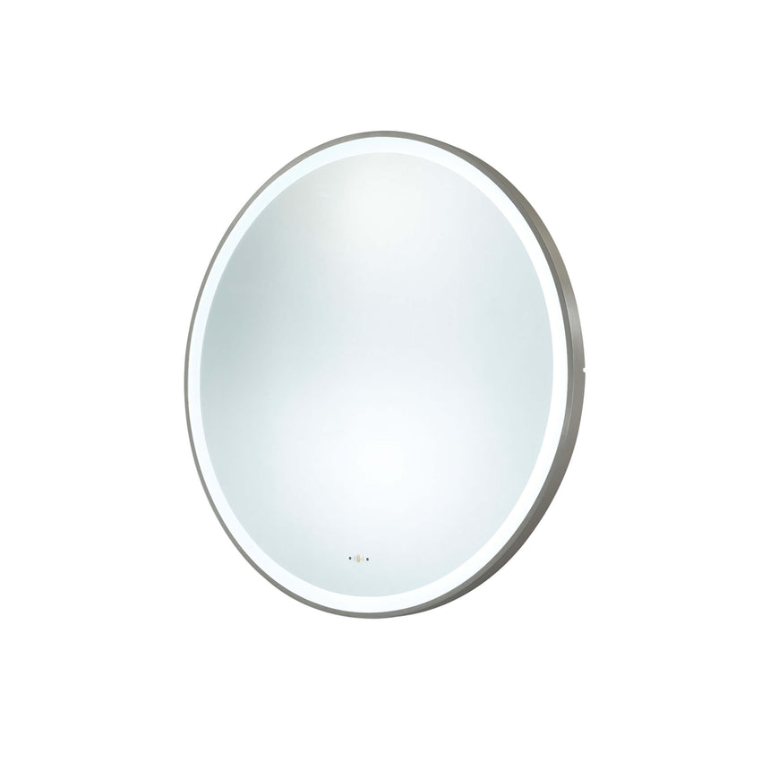 Orbis Framed LED Mirror 800mm Gun Metal LED Framed Mirror Lukka Bathware