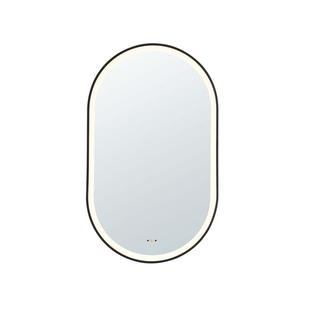 Ellips Framed LED Mirror 450x900mm Matte Black LED Framed Mirror Lukka Bathware Default Title