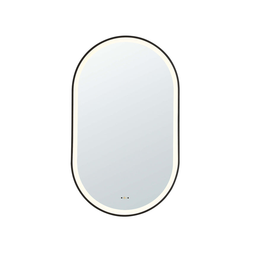 Ellips Framed LED Mirror 450x900mm Matte Black LED Framed Mirror Lukka Bathware Default Title
