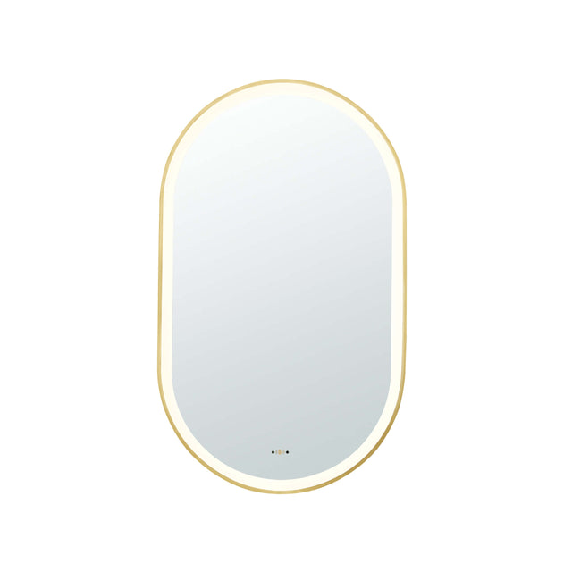 Ellips Framed LED Mirror 450x900mm Brushed Gold LED Framed Mirror Lukka Bathware Default Title