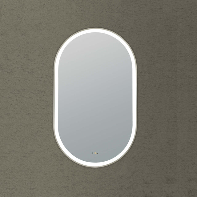 Ellips Framed LED Mirror 450x900mm Gun Metal LED Framed Mirror Lukka Bathware Default Title