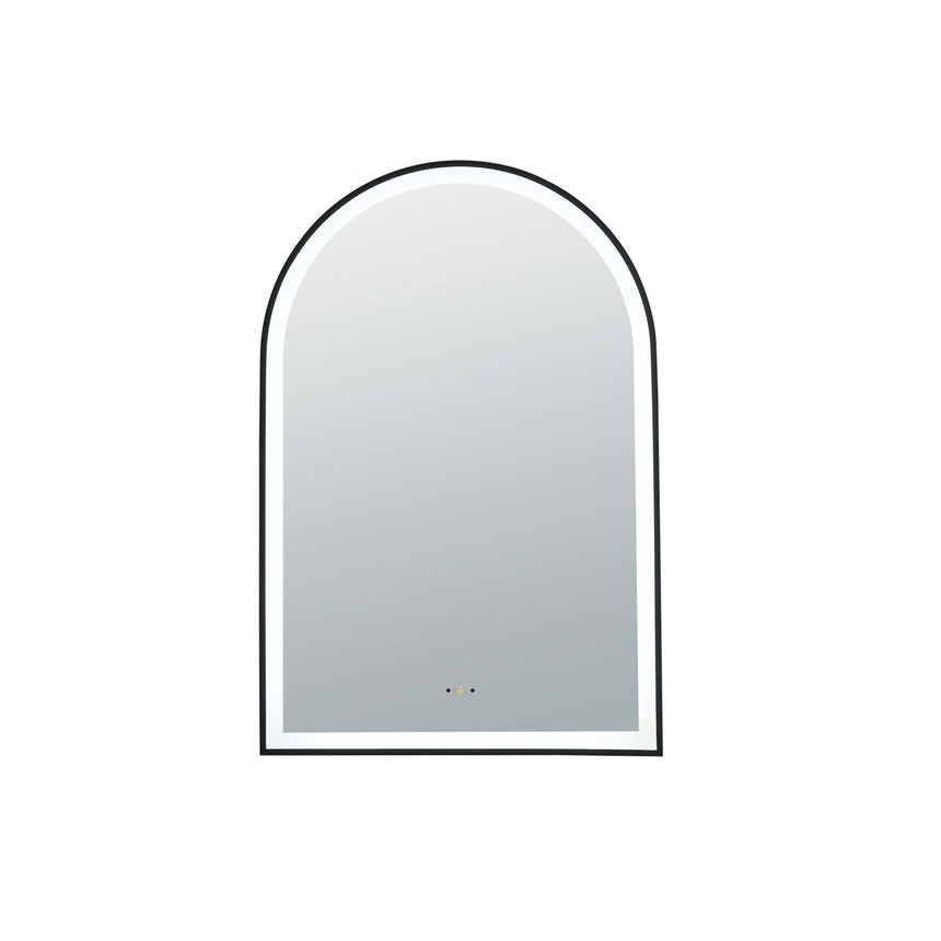 Arco Framed LED Mirror 600x900mm Matte Black LED Framed Mirror Lukka Bathware