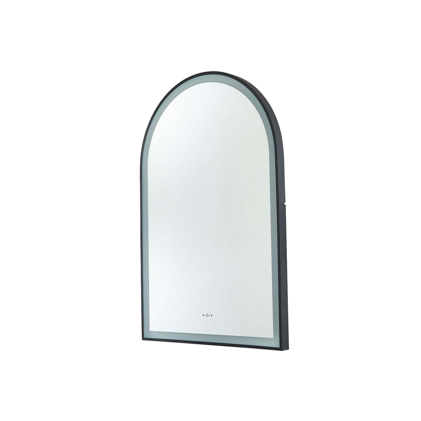 Arco Framed LED Mirror 600x900mm Matte Black LED Framed Mirror Lukka Bathware