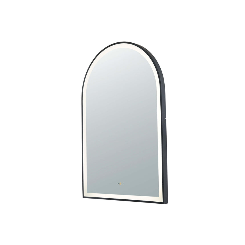 Arco Framed LED Mirror 600x900mm Matte Black LED Framed Mirror Lukka Bathware