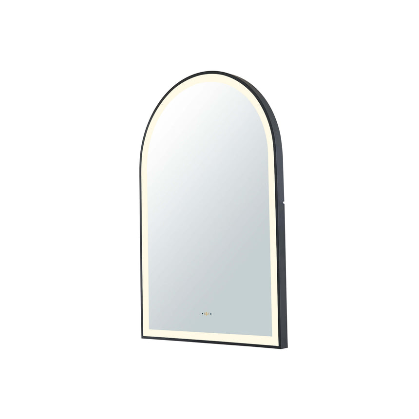 Arco Framed LED Mirror 600x900mm Matte Black LED Framed Mirror Lukka Bathware