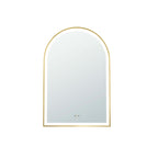 Arco Framed LED Mirror 600x900mm Brushed Gold