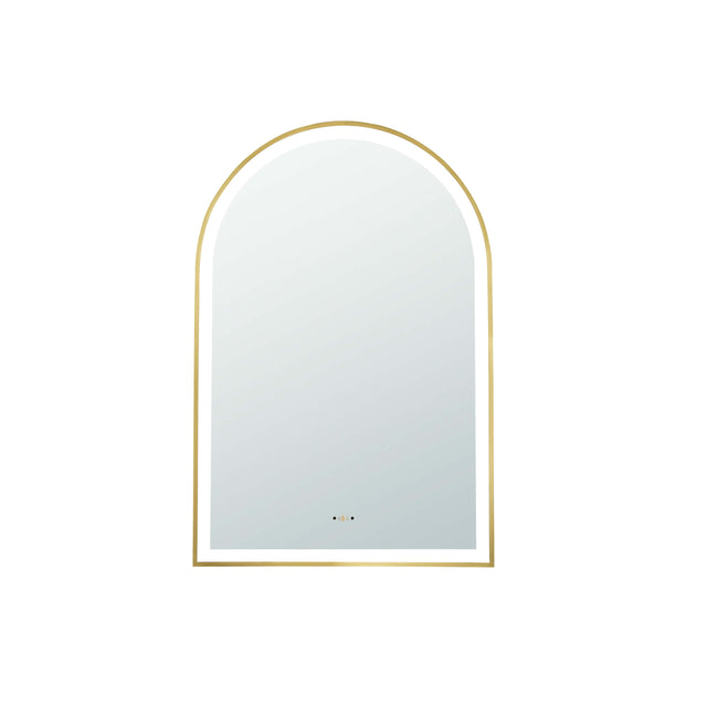 Arco Framed LED Mirror 600x900mm Brushed Gold LED Framed Mirror Lukka Bathware Default Title